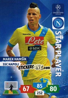 Cromo Marek Hamšík - UEFA Champions League 2013-2014. Adrenalyn XL n. 195 - Panini