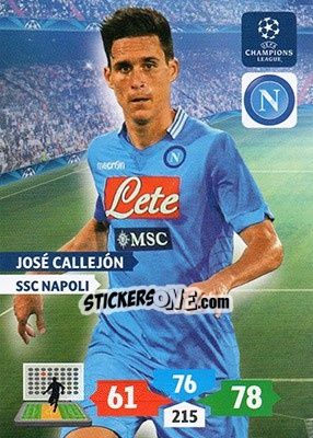 Sticker José Callejón - UEFA Champions League 2013-2014. Adrenalyn XL n. 196 - Panini