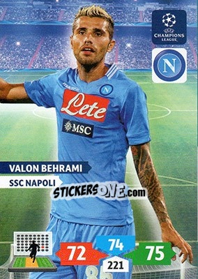 Figurina Valon Behrami - UEFA Champions League 2013-2014. Adrenalyn XL - Panini