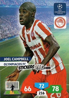 Sticker Joel Campbell - UEFA Champions League 2013-2014. Adrenalyn XL - Panini