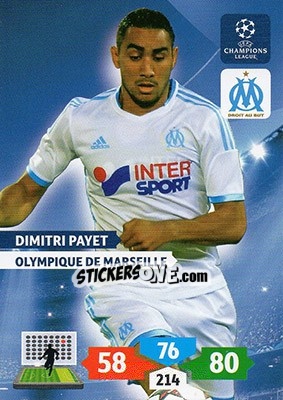Sticker Dimitri Payet - UEFA Champions League 2013-2014. Adrenalyn XL - Panini