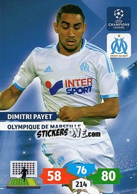 Sticker Dimitri Payet - UEFA Champions League 2013-2014. Adrenalyn XL n. 213 - Panini