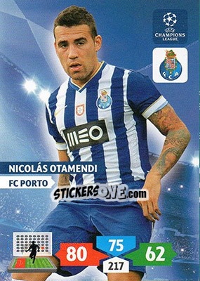 Sticker Nicolás Otamendi - UEFA Champions League 2013-2014. Adrenalyn XL n. 220 - Panini