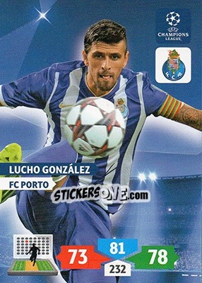 Sticker Lucho González - UEFA Champions League 2013-2014. Adrenalyn XL - Panini