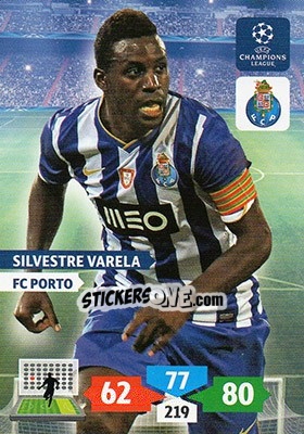 Sticker Silvestre Varela - UEFA Champions League 2013-2014. Adrenalyn XL n. 224 - Panini