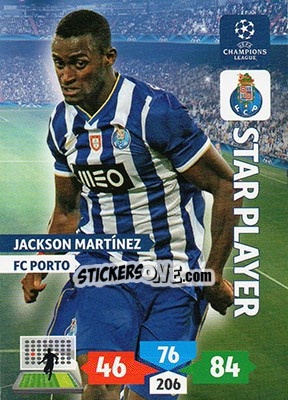 Cromo Jackson Martínez - UEFA Champions League 2013-2014. Adrenalyn XL n. 225 - Panini