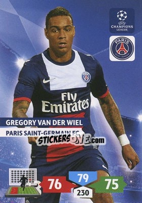 Sticker Gregory van der Wiel - UEFA Champions League 2013-2014. Adrenalyn XL n. 229 - Panini