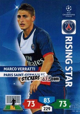 Sticker Marco Verratti - UEFA Champions League 2013-2014. Adrenalyn XL n. 230 - Panini