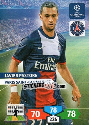 Figurina Javier Pastore - UEFA Champions League 2013-2014. Adrenalyn XL - Panini