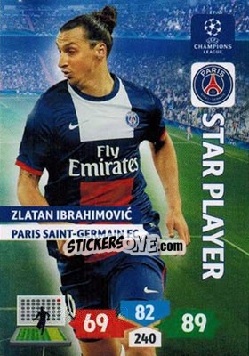 Sticker Zlatan Ibrahimovic - UEFA Champions League 2013-2014. Adrenalyn XL - Panini