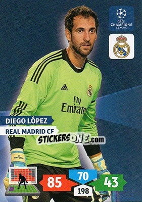 Sticker Diego López - UEFA Champions League 2013-2014. Adrenalyn XL - Panini