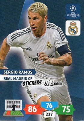 Sticker Sergio Ramos - UEFA Champions League 2013-2014. Adrenalyn XL n. 236 - Panini