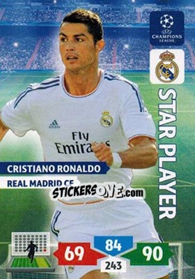 Sticker Cristiano Ronaldo - UEFA Champions League 2013-2014. Adrenalyn XL n. 242 - Panini