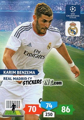Sticker Karim Benzema - UEFA Champions League 2013-2014. Adrenalyn XL - Panini
