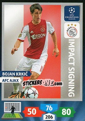 Sticker Bojan Krkic - UEFA Champions League 2013-2014. Adrenalyn XL n. 262 - Panini