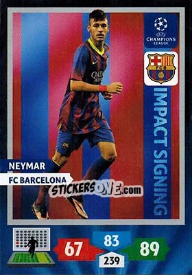 Sticker Neymar - UEFA Champions League 2013-2014. Adrenalyn XL n. 265 - Panini