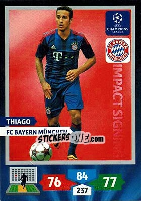 Sticker Thiago Alcántara - UEFA Champions League 2013-2014. Adrenalyn XL n. 266 - Panini