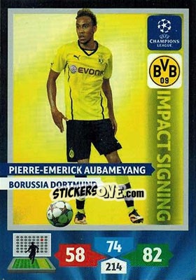 Sticker Pierre-Emerick Aubameyang - UEFA Champions League 2013-2014. Adrenalyn XL - Panini