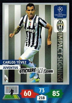 Sticker Carlos Tévez - UEFA Champions League 2013-2014. Adrenalyn XL n. 274 - Panini