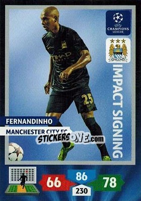 Figurina Fernandinho - UEFA Champions League 2013-2014. Adrenalyn XL - Panini