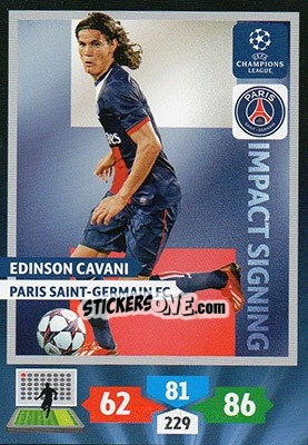 Sticker Edinson Cavani - UEFA Champions League 2013-2014. Adrenalyn XL n. 283 - Panini