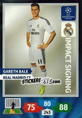 Sticker Gareth Bale - UEFA Champions League 2013-2014. Adrenalyn XL n. 284 - Panini