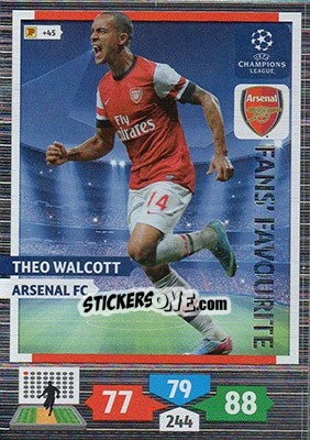 Sticker Theo Walcott - UEFA Champions League 2013-2014. Adrenalyn XL n. 291 - Panini