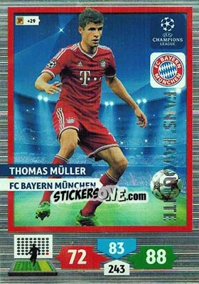 Sticker Thomas Müller - UEFA Champions League 2013-2014. Adrenalyn XL n. 295 - Panini