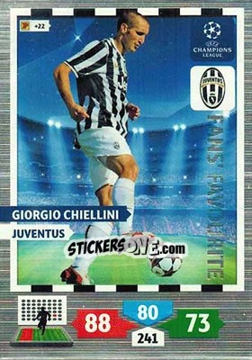 Sticker Giorgio Chiellini - UEFA Champions League 2013-2014. Adrenalyn XL n. 303 - Panini