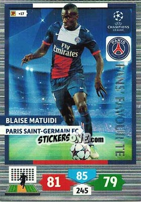 Sticker Blaise Matuidi - UEFA Champions League 2013-2014. Adrenalyn XL n. 312 - Panini