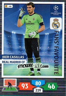 Sticker Iker Casillas - UEFA Champions League 2013-2014. Adrenalyn XL n. 313 - Panini