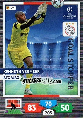 Sticker Kenneth Vermeer - UEFA Champions League 2013-2014. Adrenalyn XL - Panini