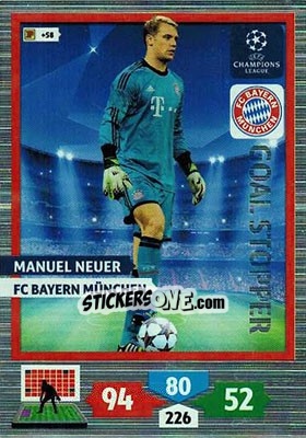 Sticker Manuel Neuer - UEFA Champions League 2013-2014. Adrenalyn XL - Panini