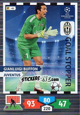 Sticker Gianluigi Buffon - UEFA Champions League 2013-2014. Adrenalyn XL n. 325 - Panini