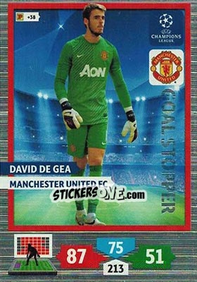 Sticker David de Gea - UEFA Champions League 2013-2014. Adrenalyn XL n. 327 - Panini