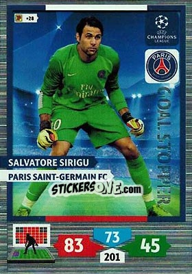 Sticker Salvatore Sirigu - UEFA Champions League 2013-2014. Adrenalyn XL n. 331 - Panini