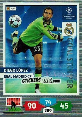 Figurina Diego López - UEFA Champions League 2013-2014. Adrenalyn XL - Panini