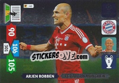 Sticker Arjen Robben - UEFA Champions League 2013-2014. Adrenalyn XL n. 336 - Panini