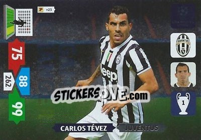 Sticker Carlos Tévez - UEFA Champions League 2013-2014. Adrenalyn XL n. 342 - Panini