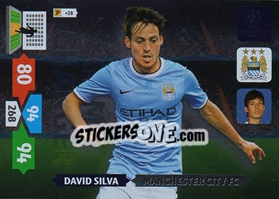 Sticker David Silva - UEFA Champions League 2013-2014. Adrenalyn XL n. 343 - Panini
