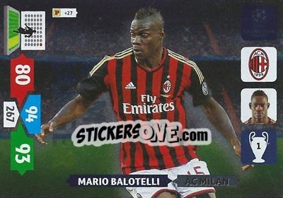 Figurina Mario Balotelli - UEFA Champions League 2013-2014. Adrenalyn XL - Panini