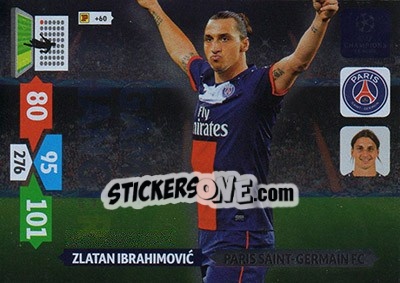 Sticker Zlatan Ibrahimovic - UEFA Champions League 2013-2014. Adrenalyn XL n. 348 - Panini