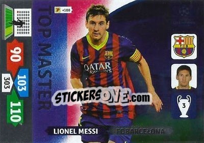 Sticker Lionel Messi - UEFA Champions League 2013-2014. Adrenalyn XL - Panini