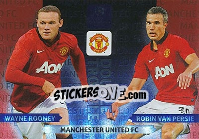 Sticker Wayne Rooney / Robin van Persie - UEFA Champions League 2013-2014. Adrenalyn XL n. 378 - Panini