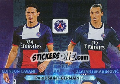 Sticker Edinson Cavani / Zlatan Ibrahimovic - UEFA Champions League 2013-2014. Adrenalyn XL n. 379 - Panini