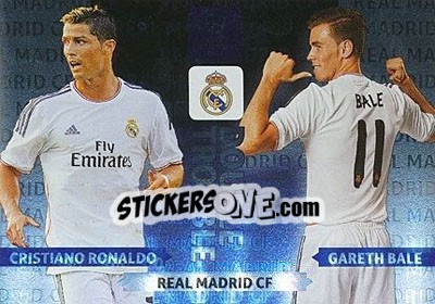 Sticker Cristiano Ronaldo / Gareth Bale - UEFA Champions League 2013-2014. Adrenalyn XL n. 380 - Panini