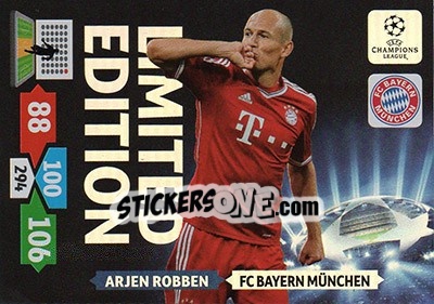Sticker Arjen Robben - UEFA Champions League 2013-2014. Adrenalyn XL n. LE-AR - Panini