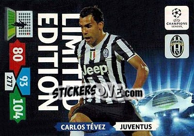 Sticker Carlos Tévez - UEFA Champions League 2013-2014. Adrenalyn XL n. LE-CT - Panini