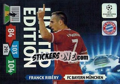 Sticker Franck Ribéry - UEFA Champions League 2013-2014. Adrenalyn XL n. LE-FR - Panini