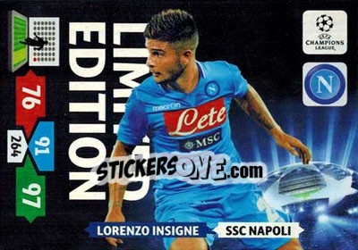 Figurina Lorenzo Insigne - UEFA Champions League 2013-2014. Adrenalyn XL - Panini